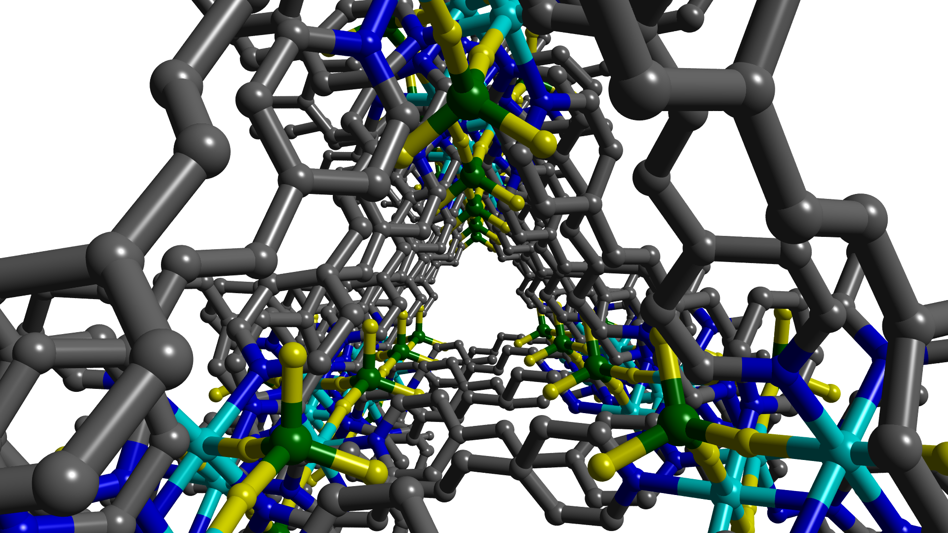 Experimental metal–organic framework structure viewed through its molecular pore